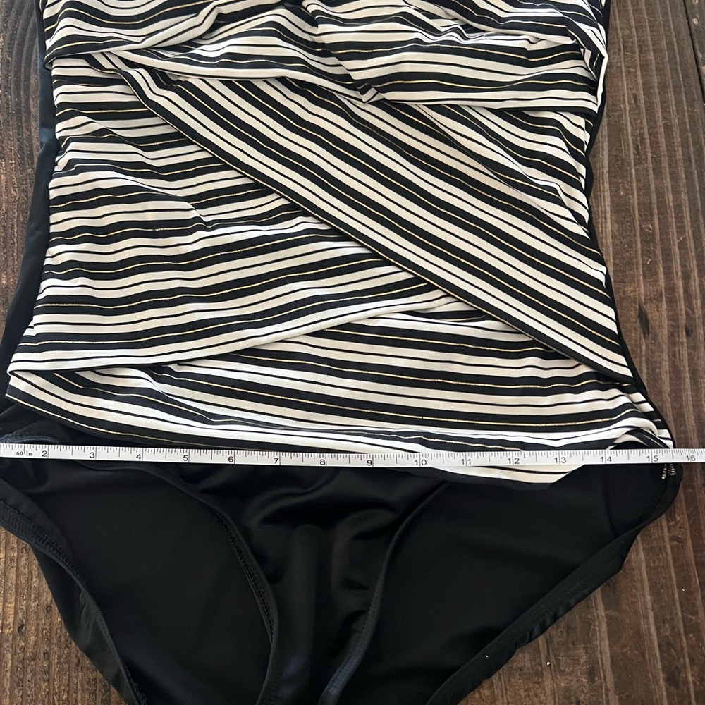 Miraclesuit Black and White Strapless One-Piece Swimsuit - Picture 14 of 14